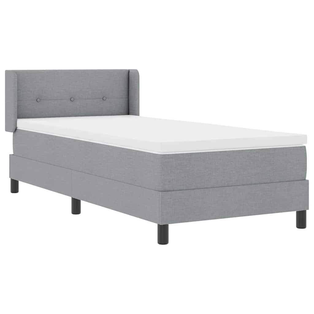 Letto a molle con testiera Grigio chiaro 200 x 90 cm Tessuto | homemem39