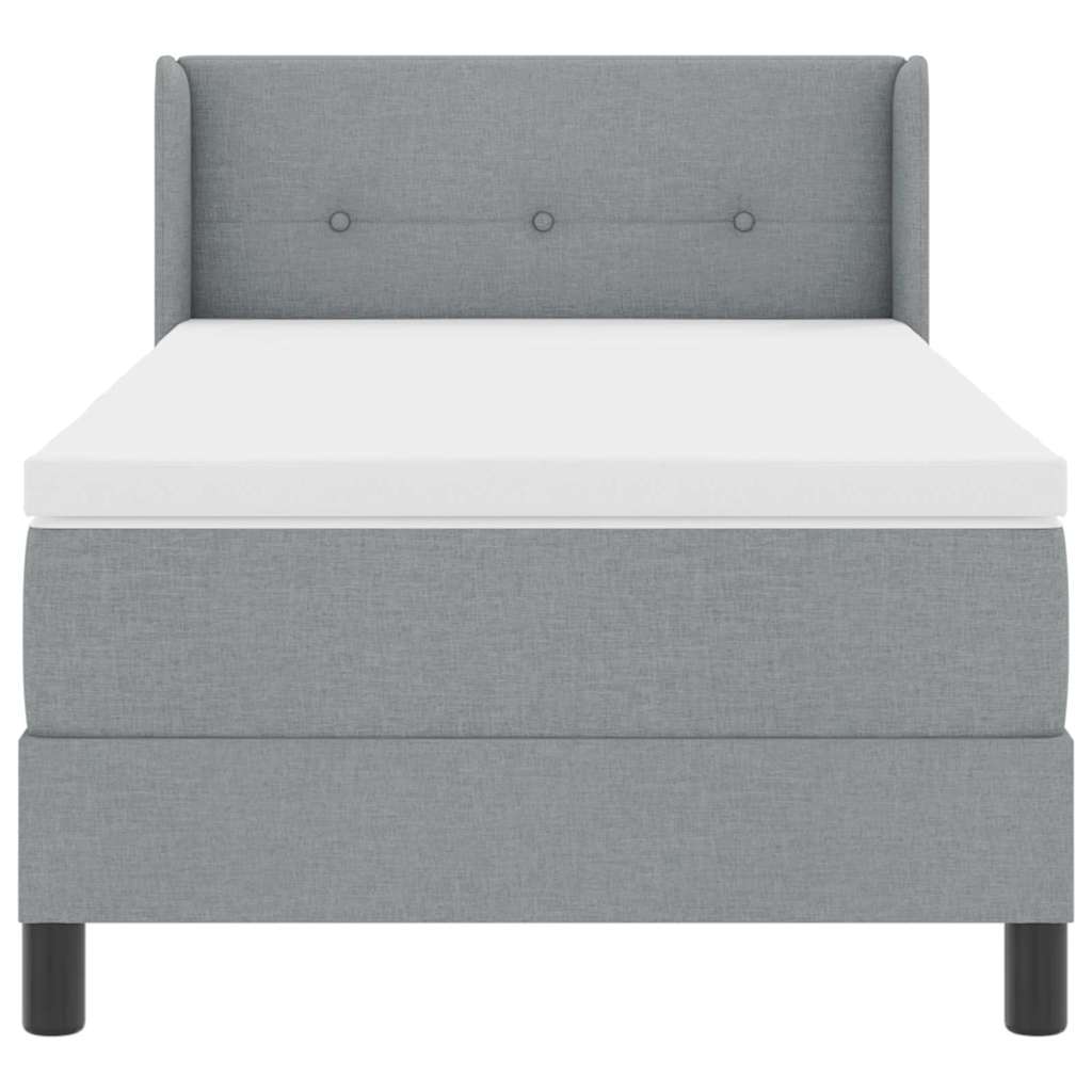 Letto a molle con testiera Grigio chiaro 200 x 90 cm Tessuto | homemem39