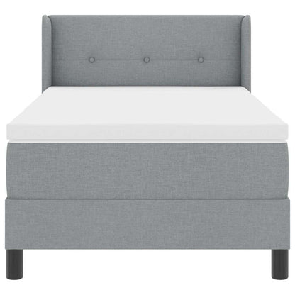 Letto a molle con testiera Grigio chiaro 200 x 90 cm Tessuto | homemem39