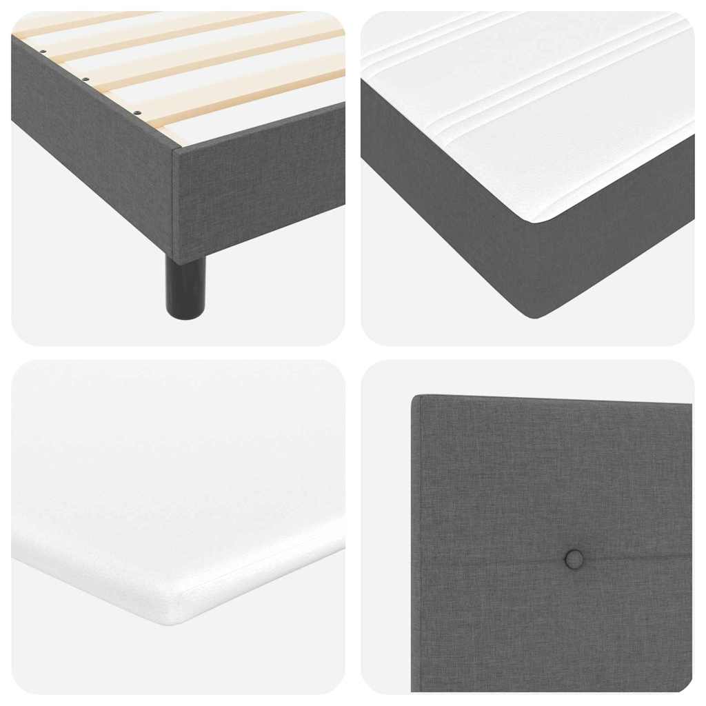 Letto a molle con testiera Grigio scuro 200 x 90 cm Tessuto | homemem39