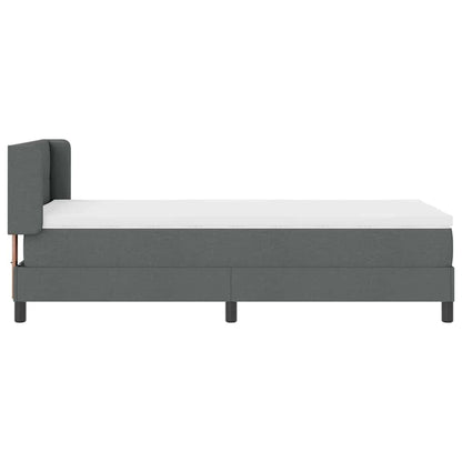 Letto a molle con testiera Grigio scuro 200 x 90 cm Tessuto