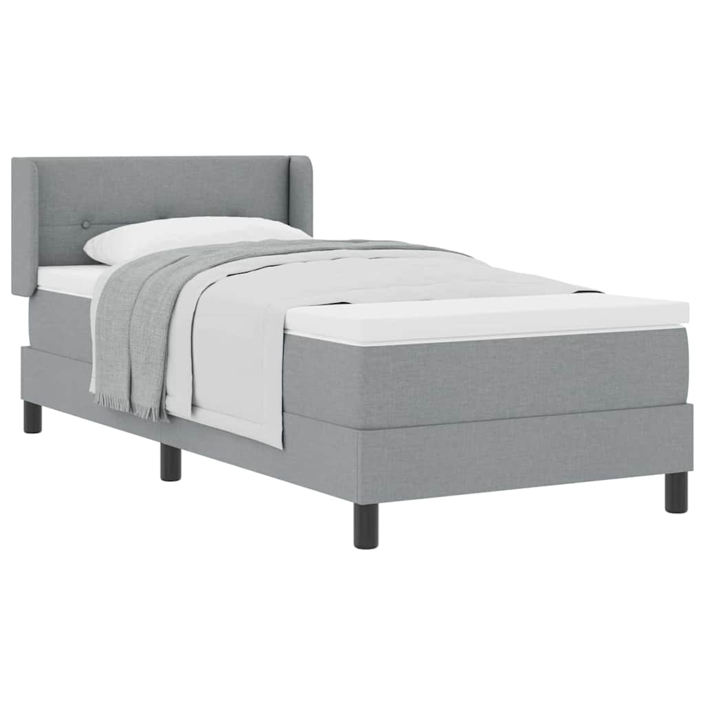 Letto box spring con materasso Grigio chiaro 100 x 200 cm