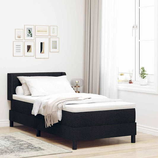 Letto a molle con testiera Nero 200 x 100 cm Tessuto | homemem39