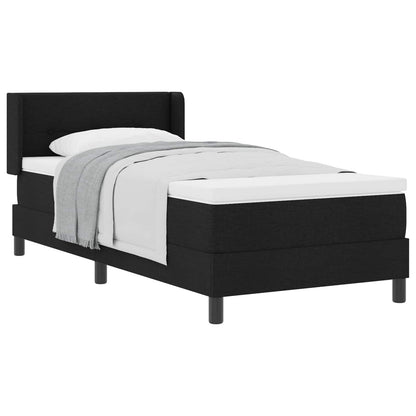 Letto a molle con testiera Nero 200 x 100 cm Tessuto | homemem39