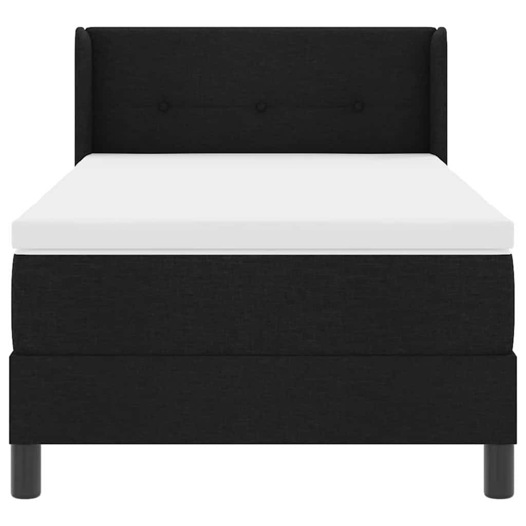 Letto a molle con testiera Nero 200 x 100 cm Tessuto | homemem39