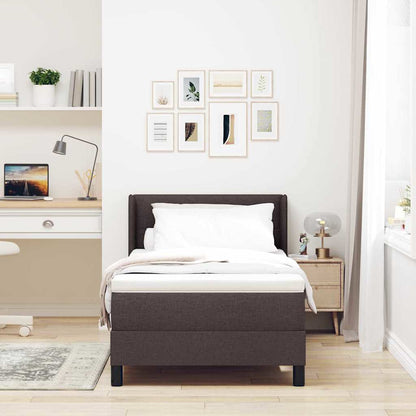Letto a molle con testiera Marrone Scuro 200 x 100 cm Tessuto | homemem39