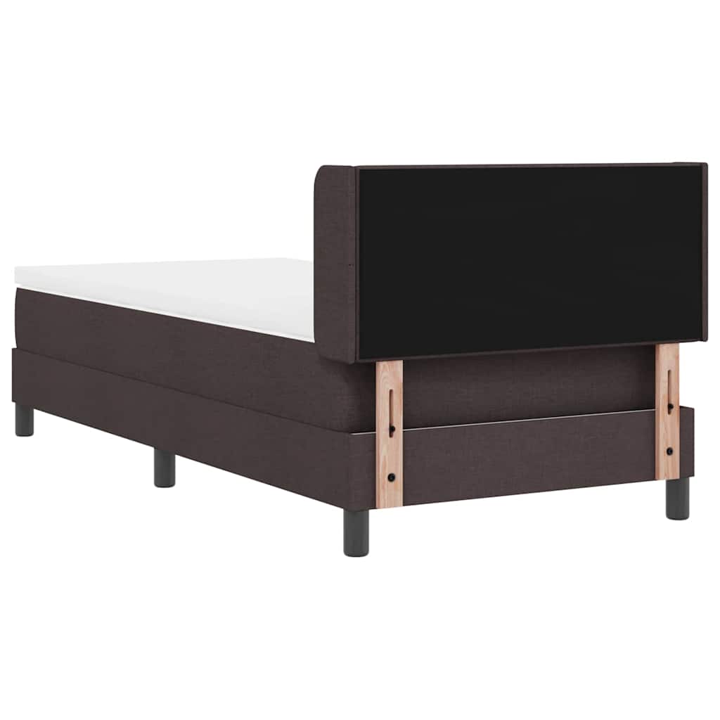 Letto a molle con testiera Marrone Scuro 200 x 100 cm Tessuto | homemem39