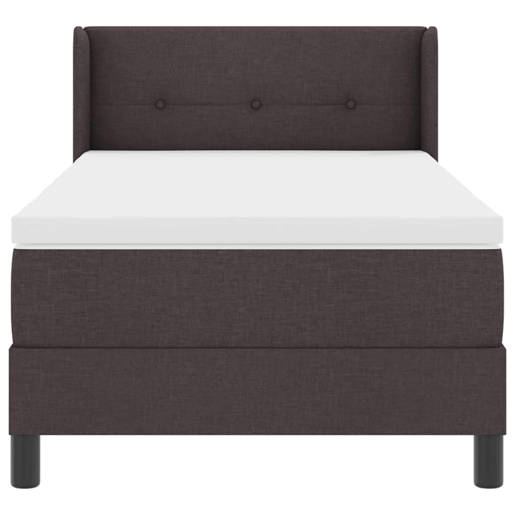 Letto a molle con testiera Marrone Scuro 200 x 100 cm Tessuto | homemem39
