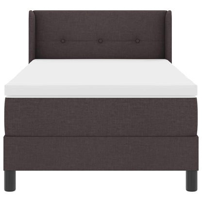 Letto a molle con testiera Marrone Scuro 200 x 100 cm Tessuto | homemem39