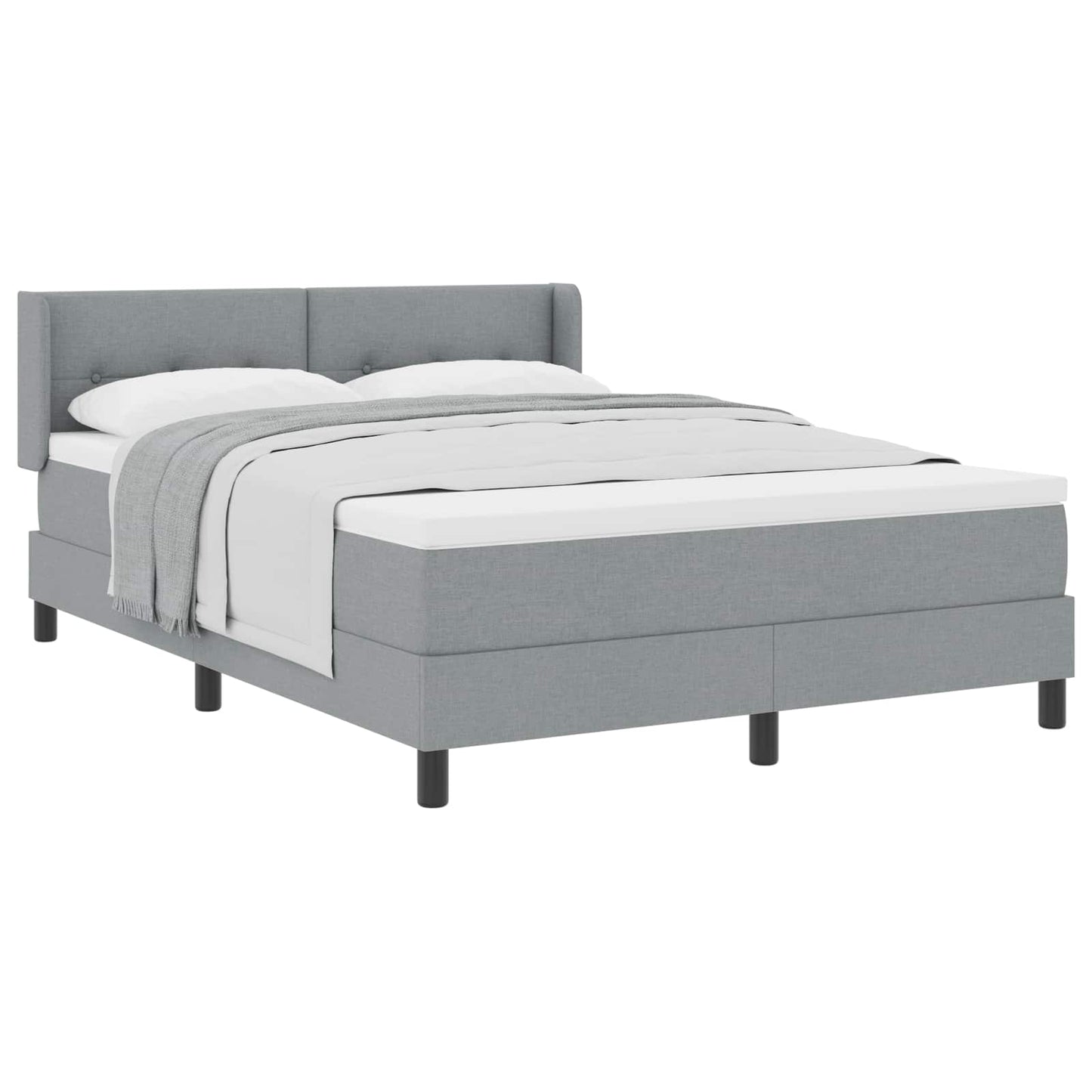 Letto a molle con testiera Grigio chiaro 190 x 140 cm Tessuto | homemem39