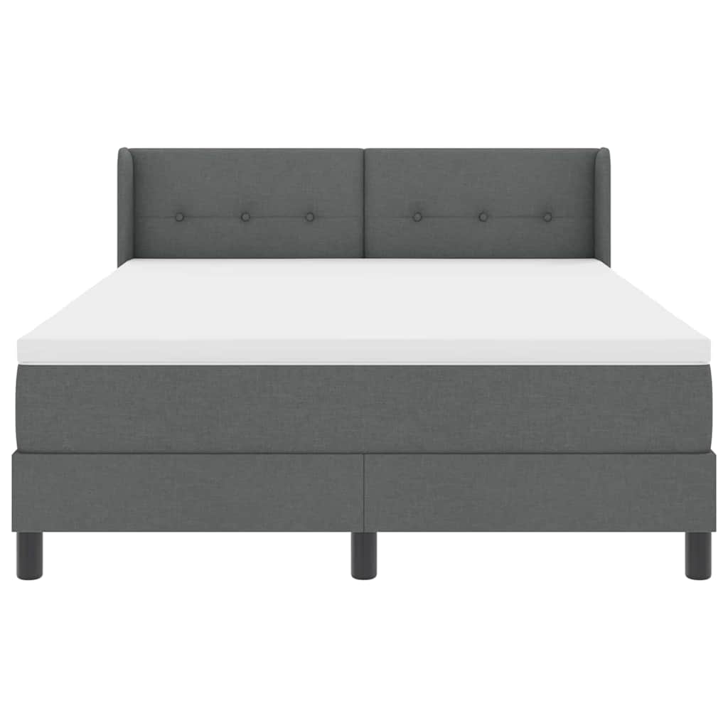 Letto a molle con cuscino Grigio scuro 190 x 140 cm Tessuto | homemem39