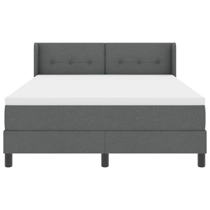 Letto a molle con cuscino Grigio scuro 190 x 140 cm Tessuto | homemem39