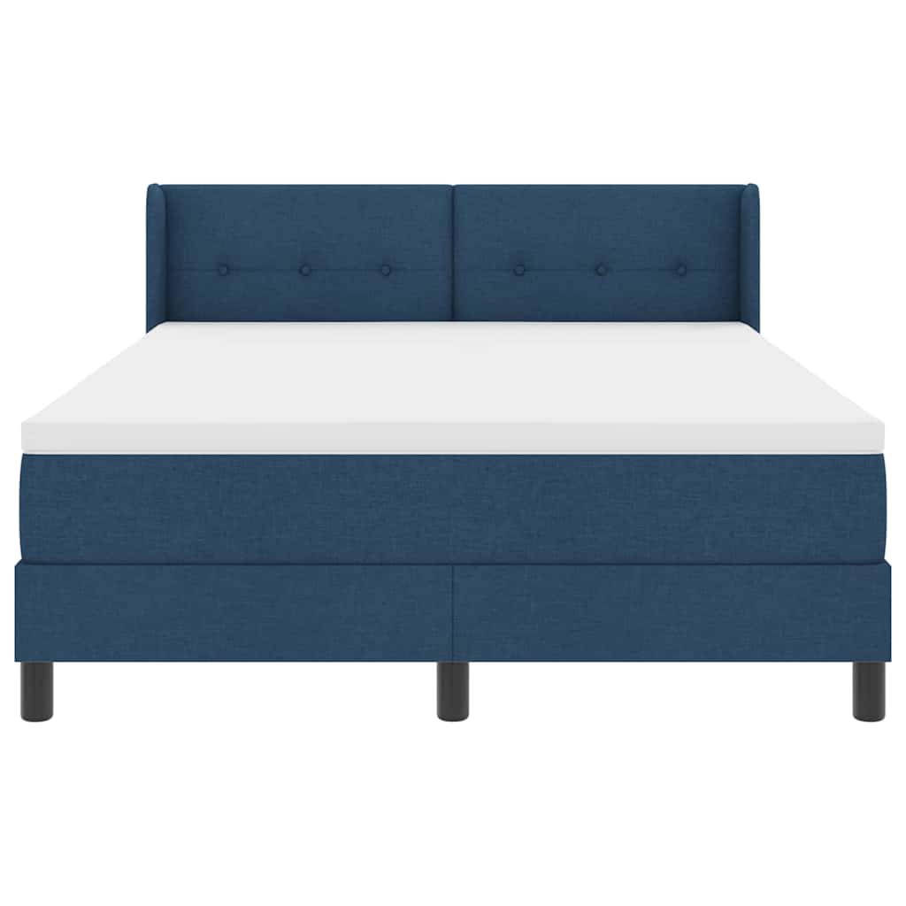 Letto a molle con cuscino con testiera Blu 190 x 140 cm Tessuto | homemem39