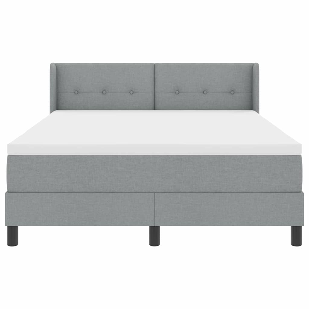 Letto a molle con testiera Grigio chiaro 200 x 140 cm Tessuto | homemem39