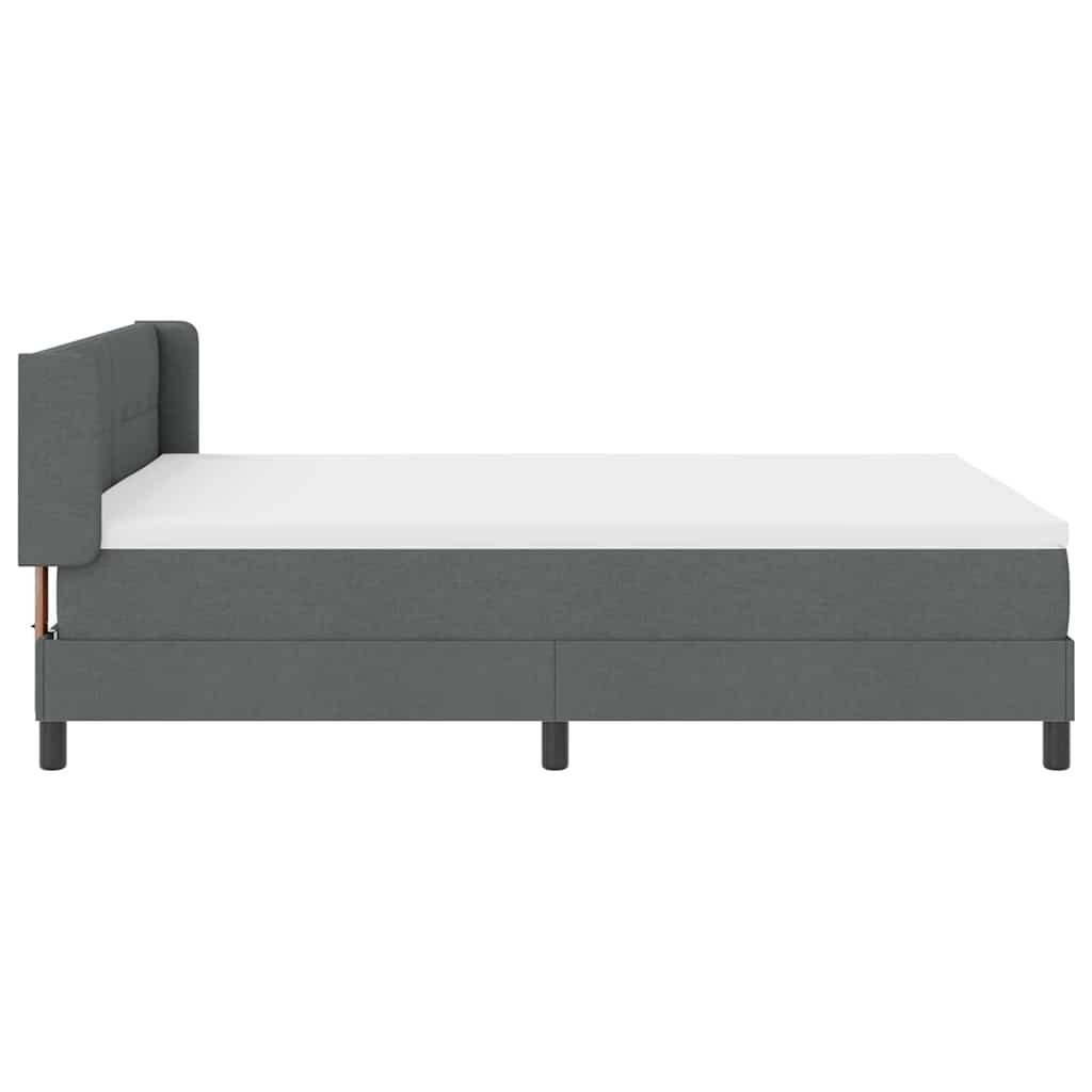 Letto a molle con testiera Grigio scuro 200 x 140 cm Tessuto | homemem39