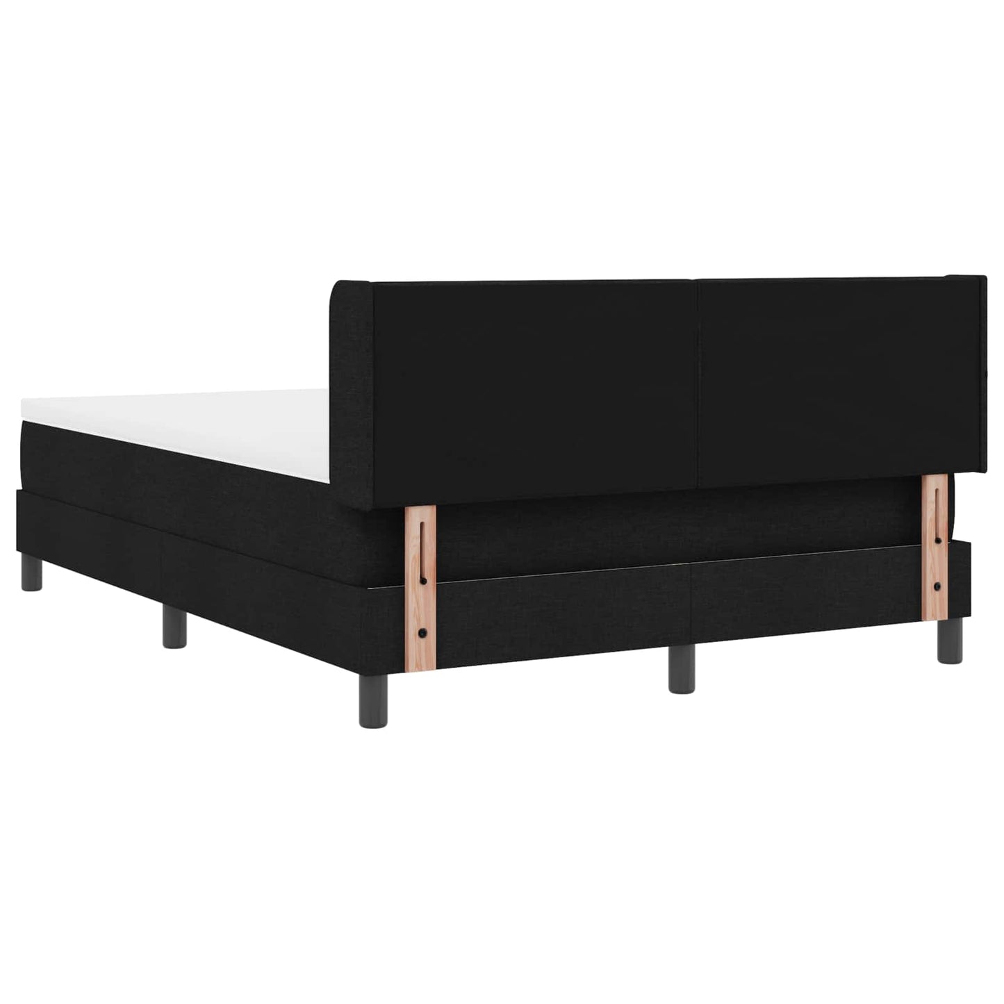 Letto a molle con testiera Nero 200 x 140 cm Tessuto | homemem39