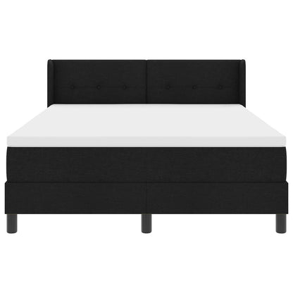 Letto a molle con testiera Nero 200 x 140 cm Tessuto | homemem39