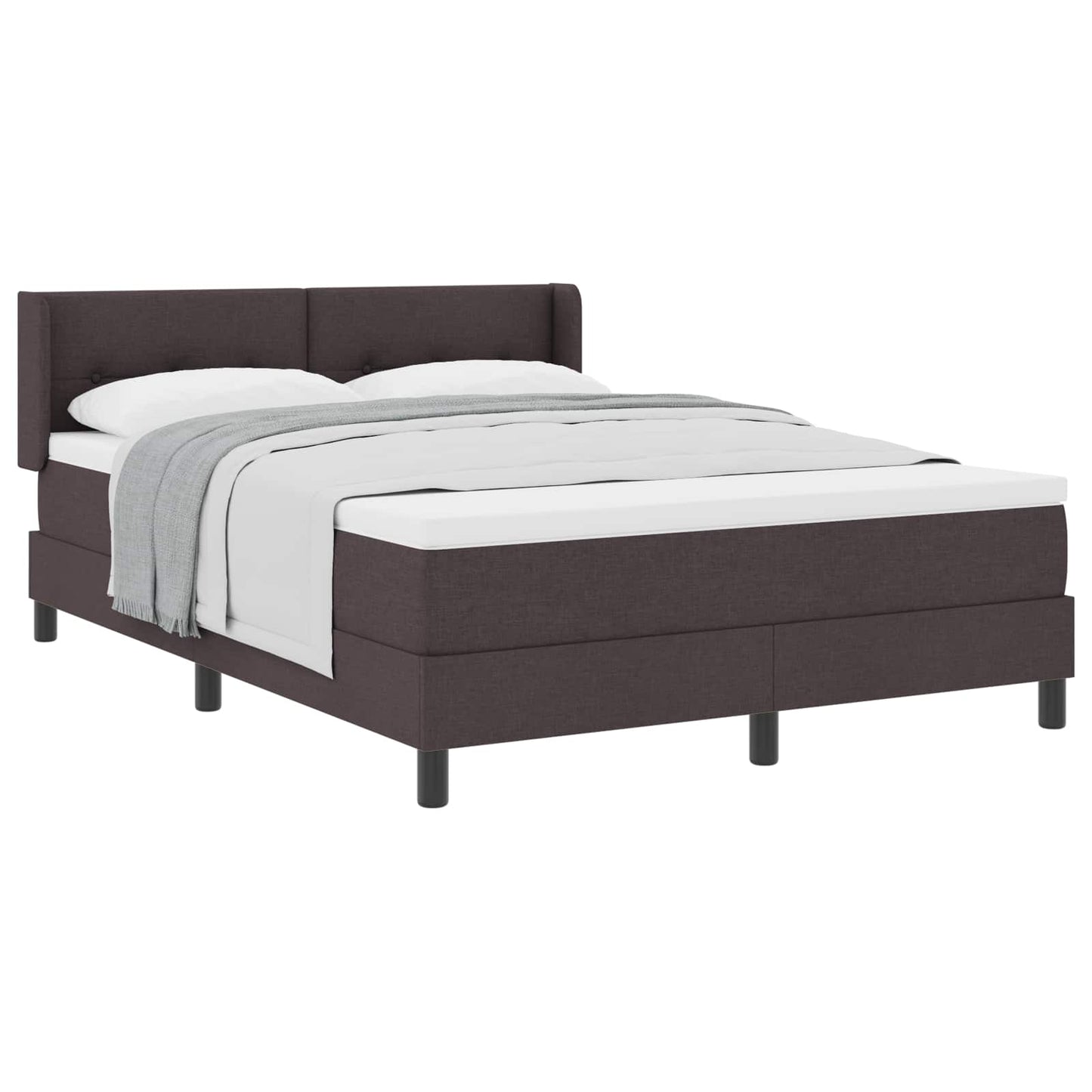 Letto a molle con testiera Marrone Scuro 200 x 140 cm Tessuto | homemem39
