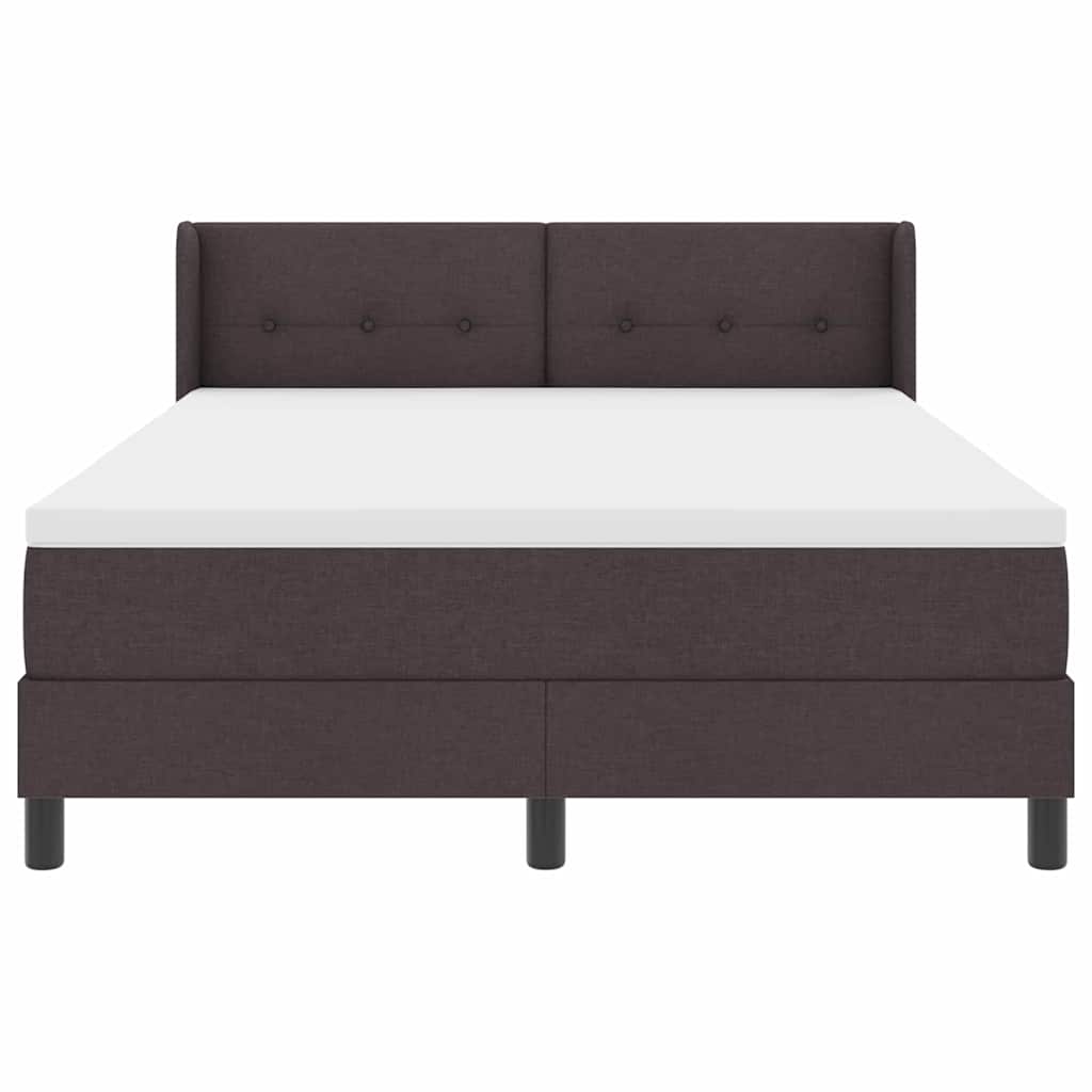 Letto a molle con testiera Marrone Scuro 200 x 140 cm Tessuto | homemem39
