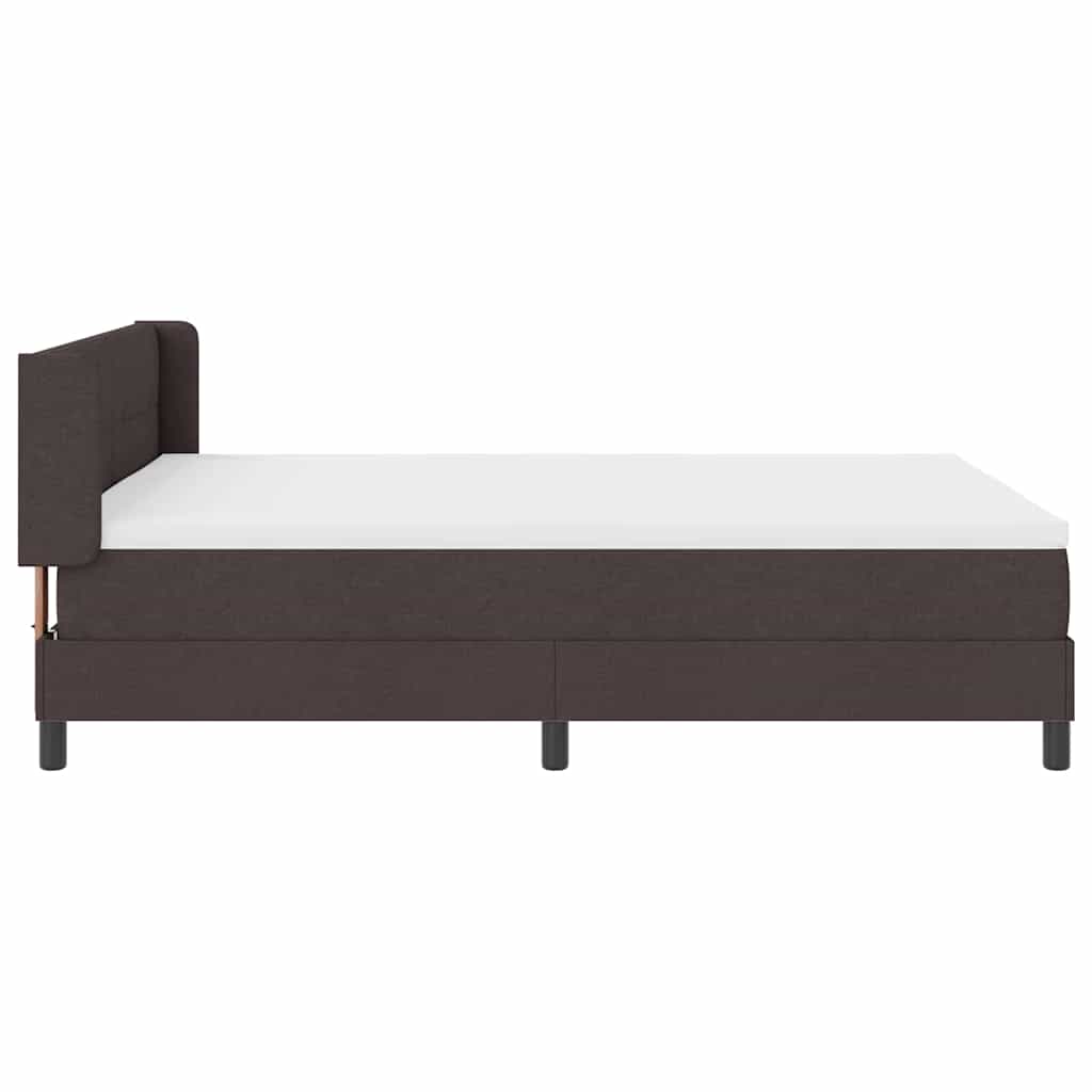 Letto a molle con testiera Marrone Scuro 200 x 140 cm Tessuto | homemem39