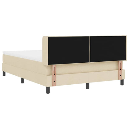 Letto a molle con testiera Crema 200 x 140 cm Tessuto | homemem39