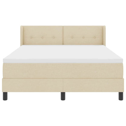 Letto a molle con testiera Crema 200 x 140 cm Tessuto | homemem39