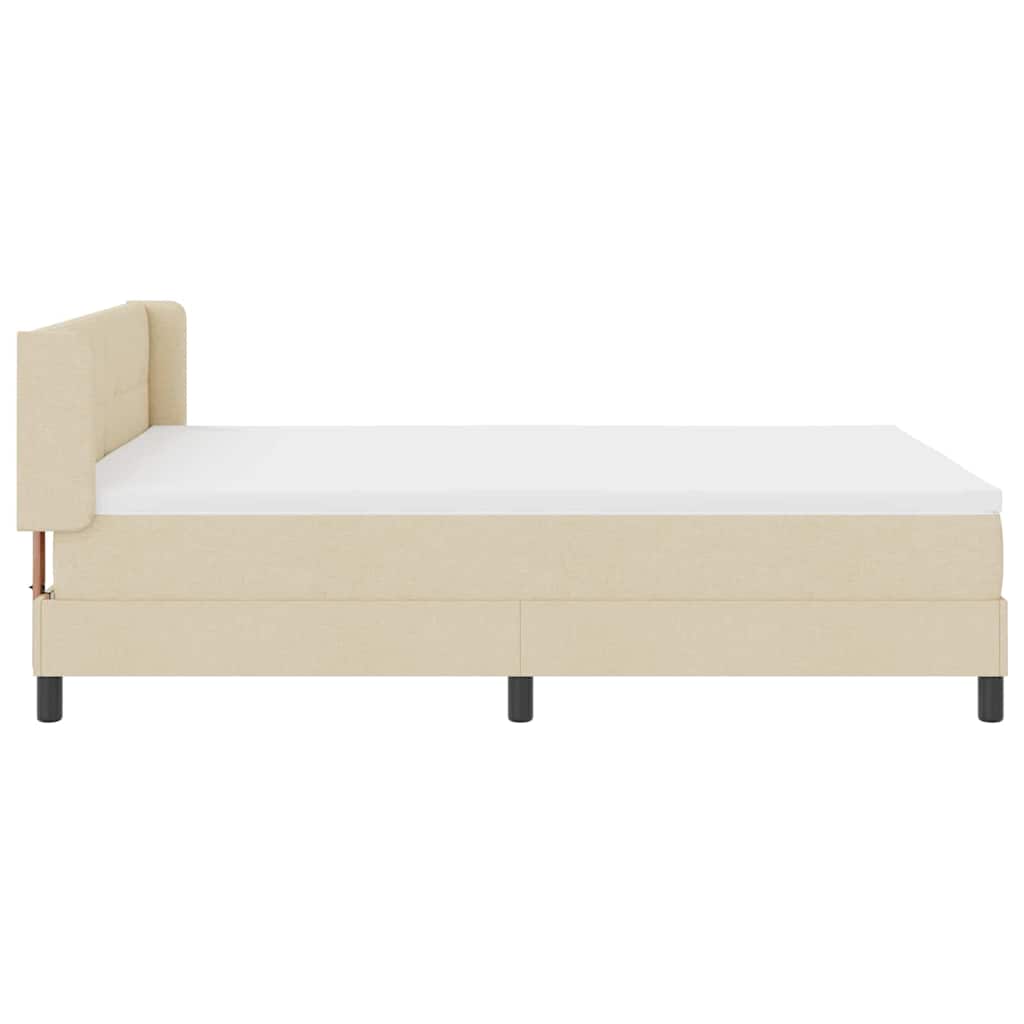Letto a molle con testiera Crema 200 x 140 cm Tessuto | homemem39