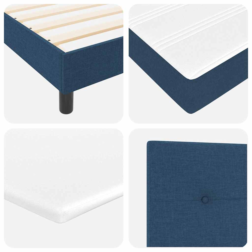Letto a molle con testiera Blu 200 x 140 cm Tessuto | homemem39
