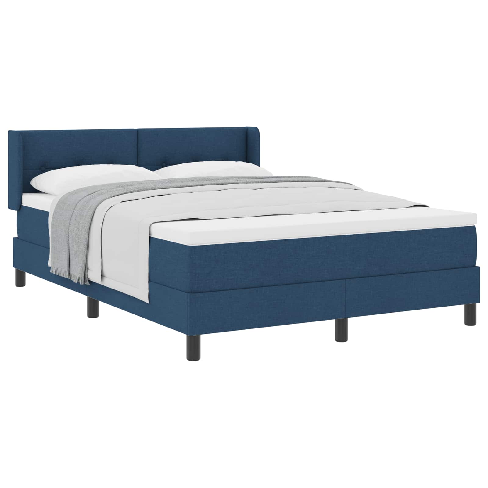 Letto a molle con testiera Blu 200 x 140 cm Tessuto | homemem39