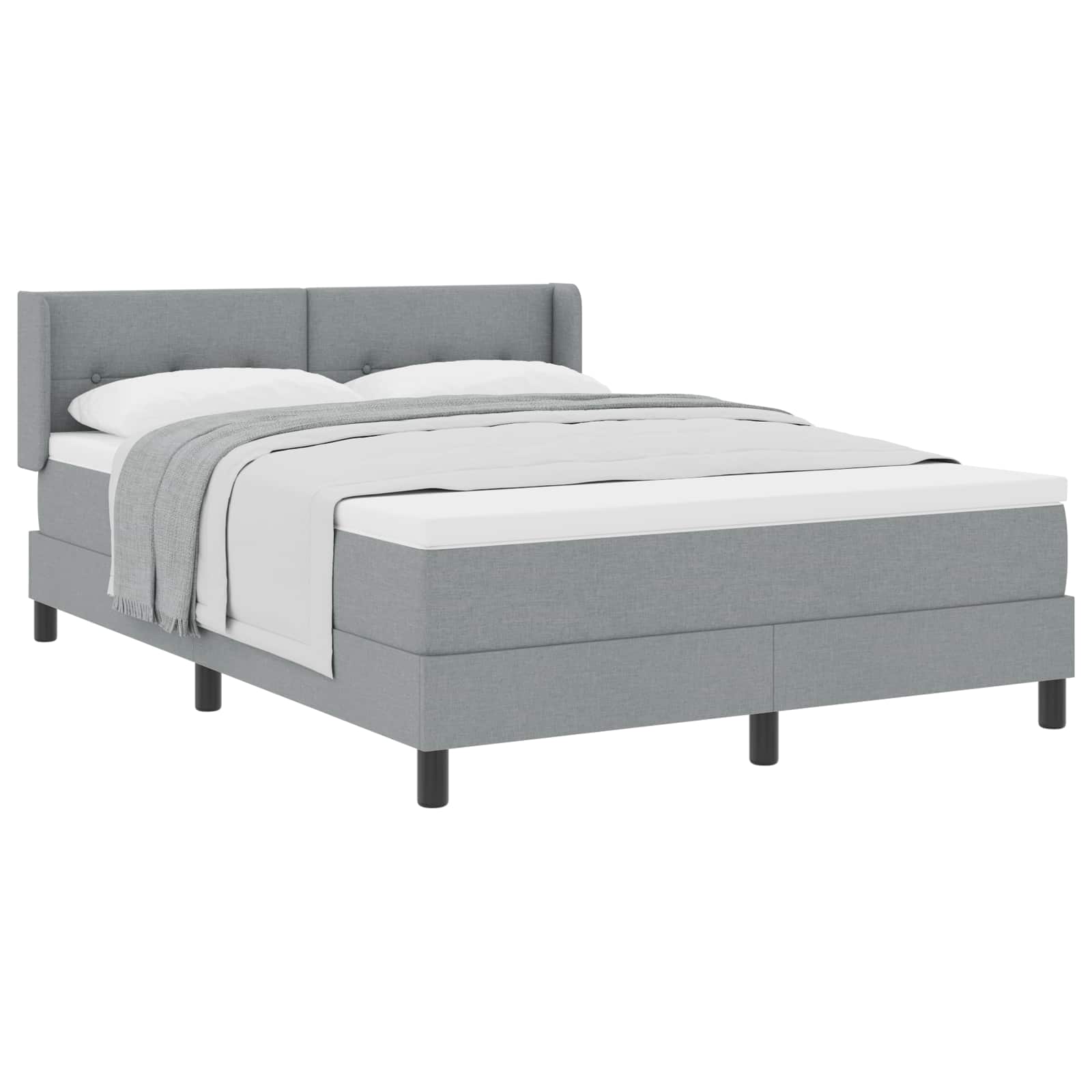 Letto a molle con testiera Grigio chiaro 200 x 160 cm Tessuto | homemem39