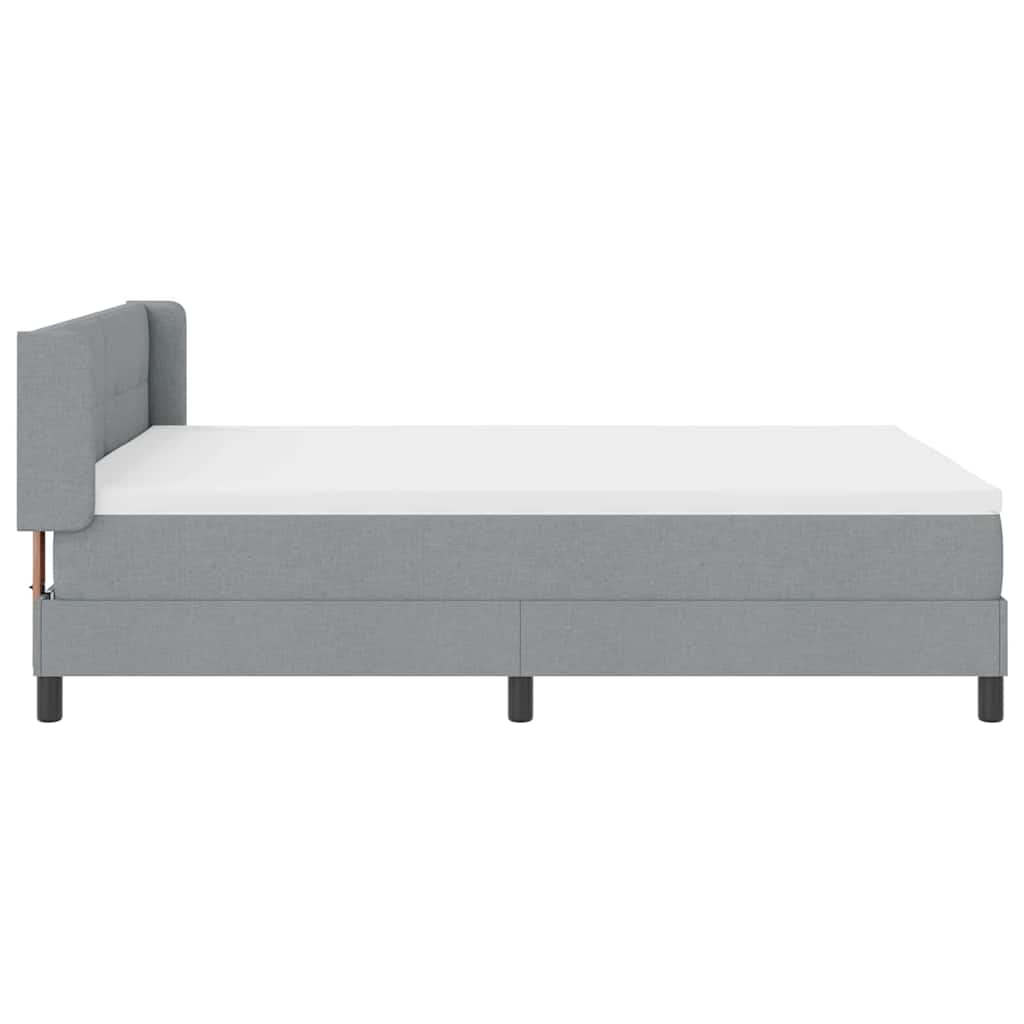 Letto a molle con testiera Grigio chiaro 200 x 160 cm Tessuto | homemem39