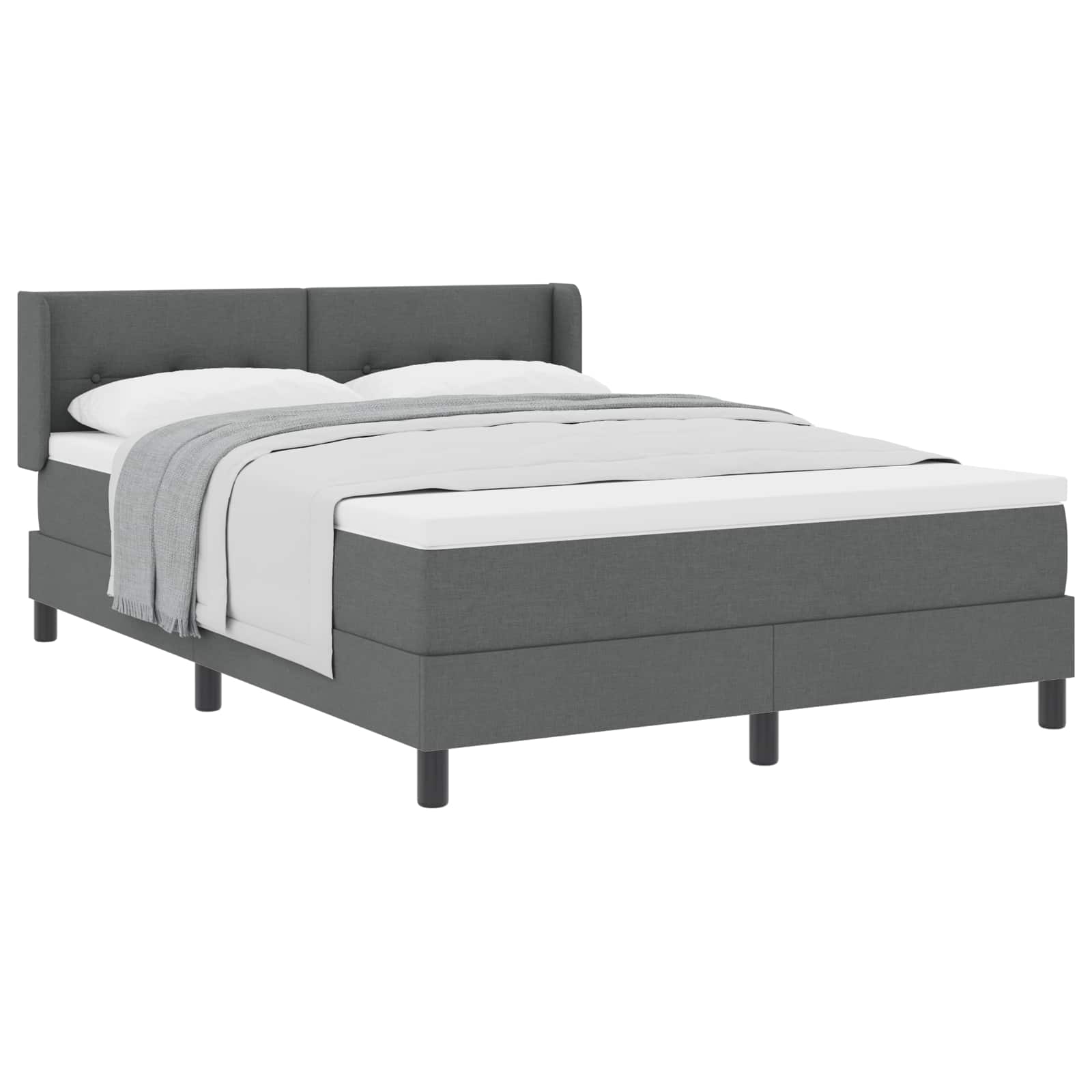 Letto a molle con testiera Grigio scuro 200 x 160 cm Tessuto | homemem39