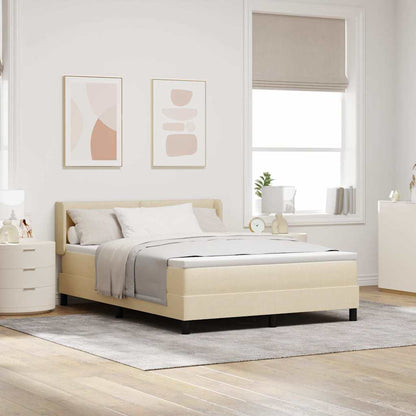 Letto a molle con testiera Crema 200 x 160 cm Tessuto | homemem39