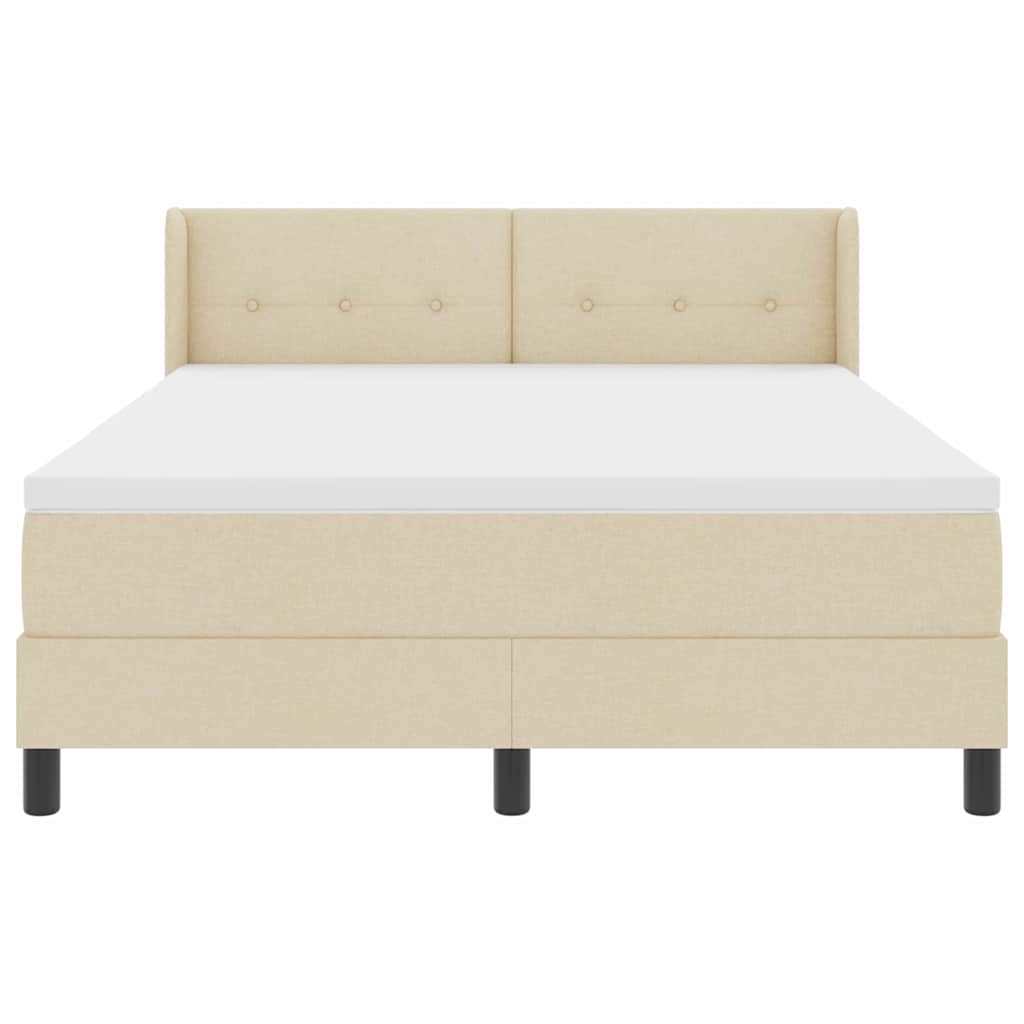 Letto a molle con testiera Crema 200 x 160 cm Tessuto | homemem39
