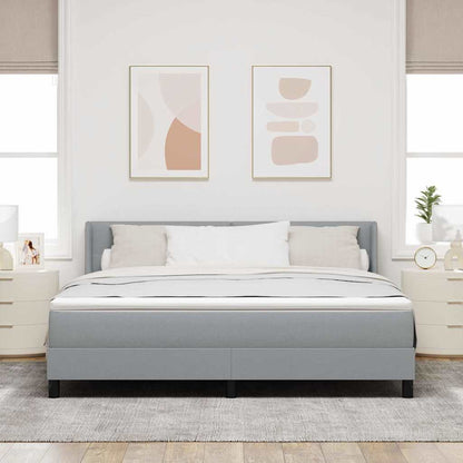 Letto a molle con testiera Grigio chiaro 200 x 180 cm Tessuto | homemem39