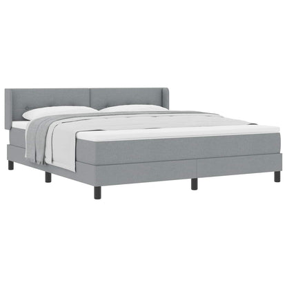 Letto a molle con testiera Grigio chiaro 200 x 180 cm Tessuto | homemem39