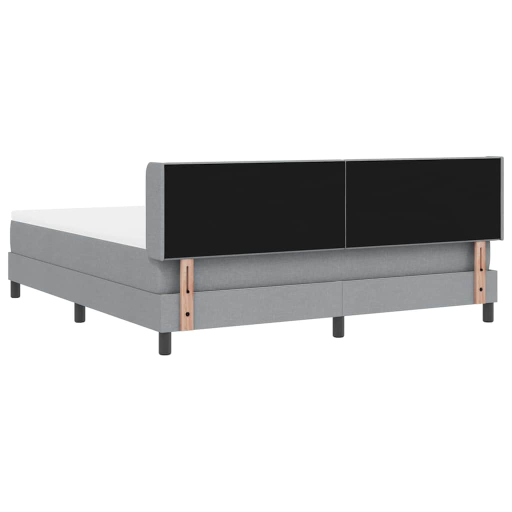 Letto a molle con testiera Grigio chiaro 200 x 180 cm Tessuto | homemem39