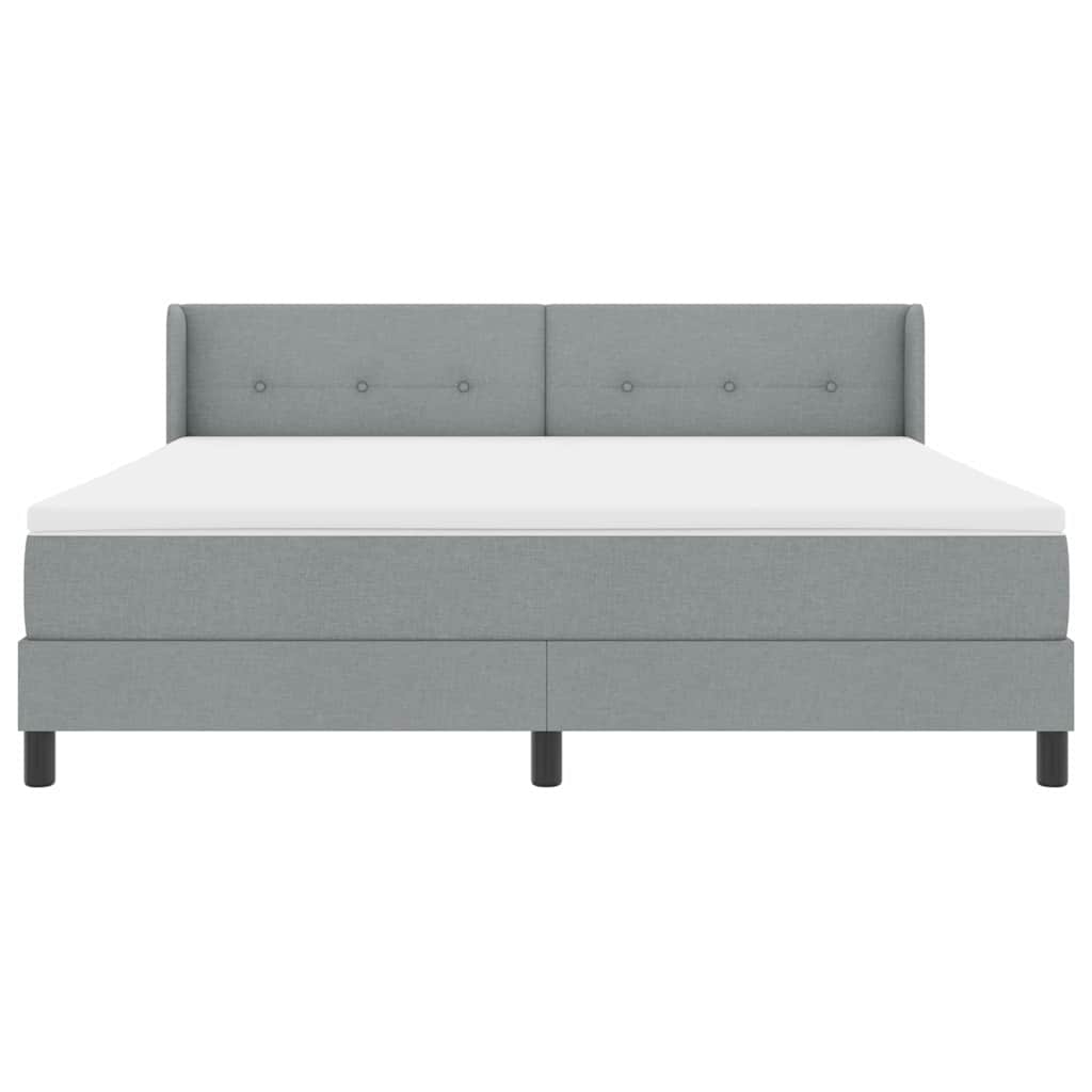 Letto a molle con testiera Grigio chiaro 200 x 180 cm Tessuto | homemem39