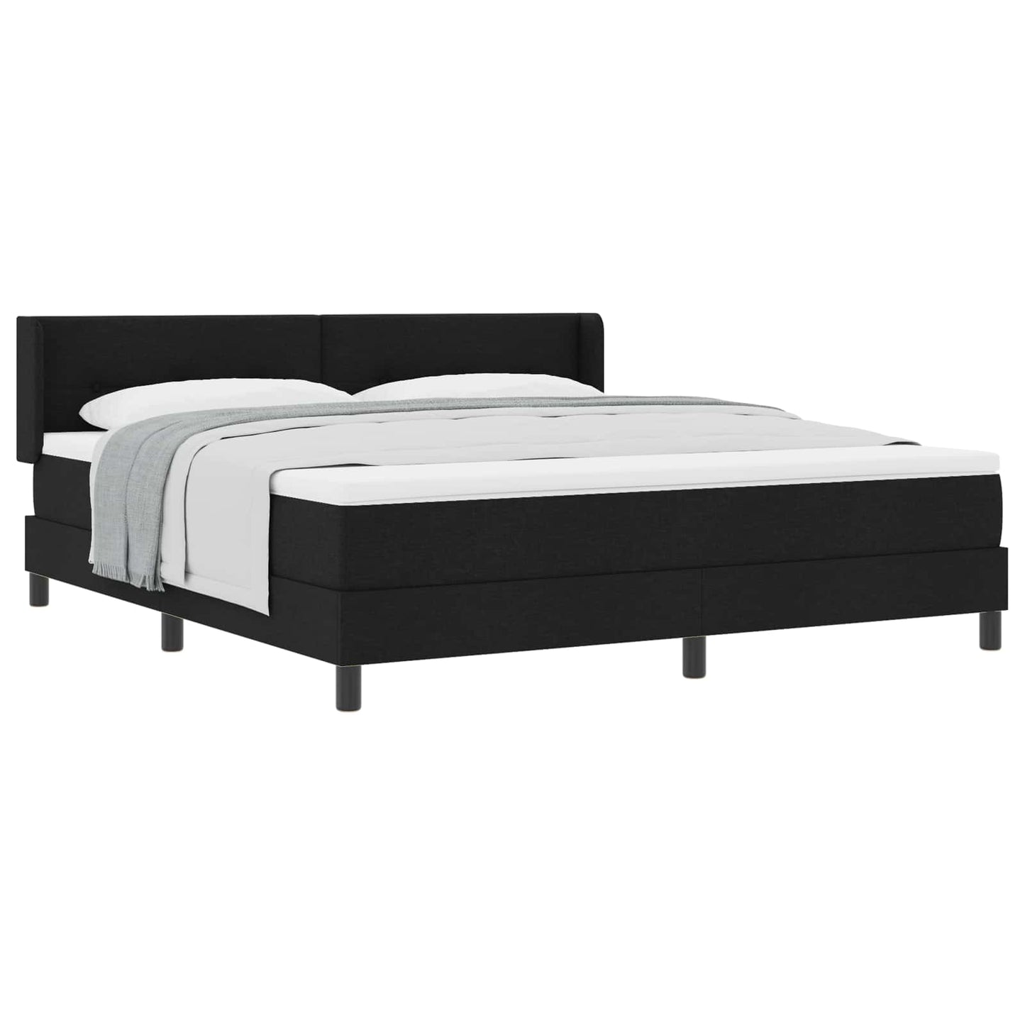 Letto a molle con testiera Nero 200 x 180 cm Tessuto | homemem39