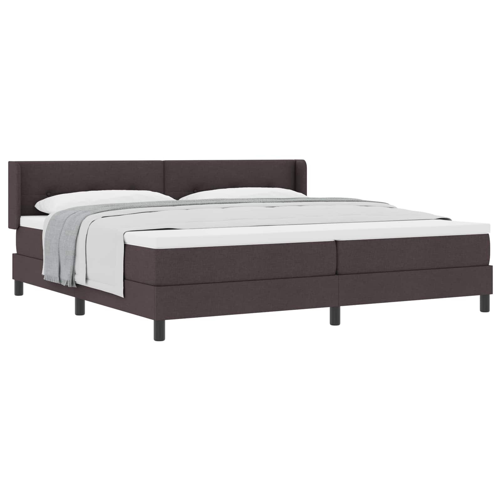 Letto a molle con testiera Marrone Scuro 200 x 200 cm Tessuto | homemem39