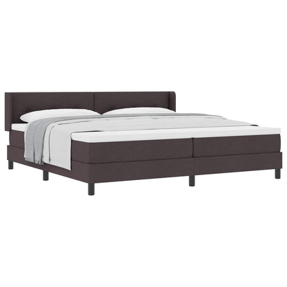 Letto a molle con testiera Marrone Scuro 200 x 200 cm Tessuto | homemem39