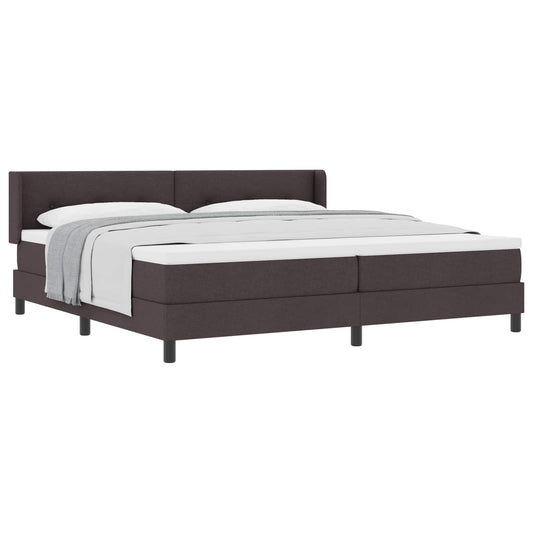 Letto a molle con testiera Marrone Scuro 200 x 200 cm Tessuto | homemem39