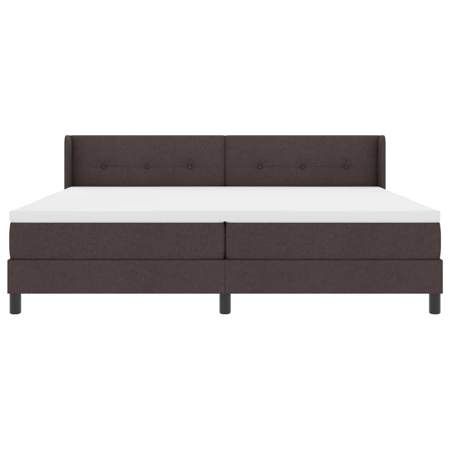 Letto a molle con testiera Marrone Scuro 200 x 200 cm Tessuto | homemem39