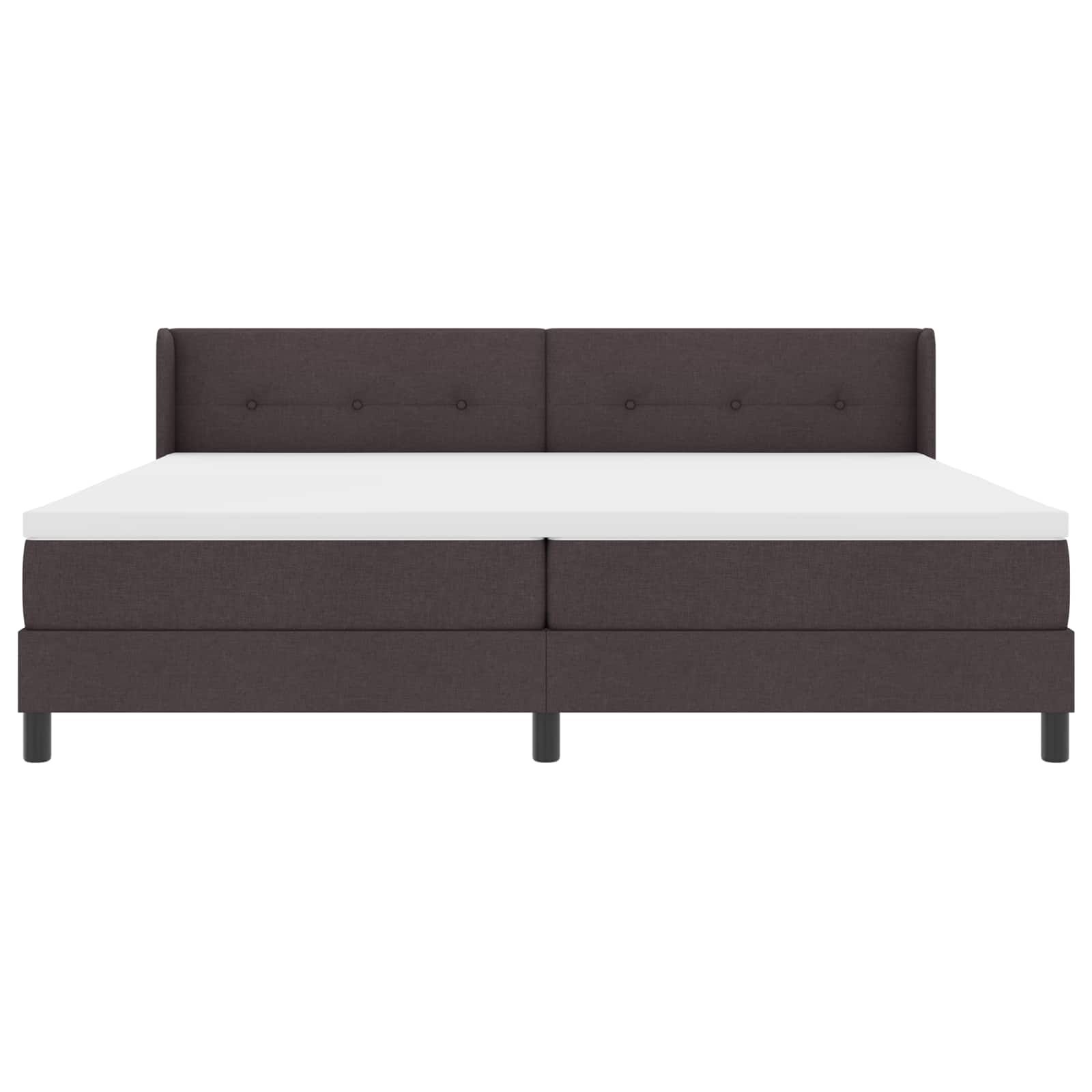 Letto a molle con testiera Marrone Scuro 200 x 200 cm Tessuto | homemem39