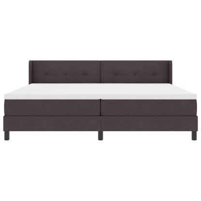 Letto a molle con testiera Marrone Scuro 200 x 200 cm Tessuto | homemem39