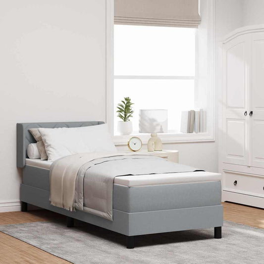 Letto box spring con materasso Grigio chiaro 80 x 200 cm