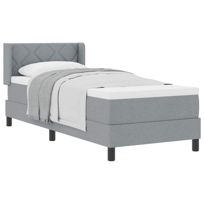 Letto box spring con materasso Grigio chiaro 80 x 200 cm