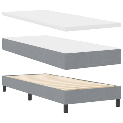 Letto box spring con materasso Grigio chiaro 80 x 200 cm