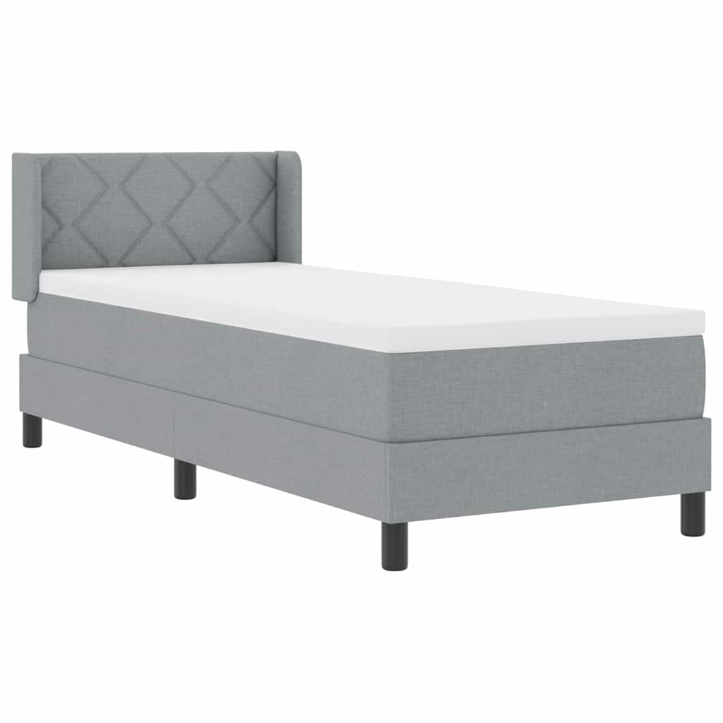 Letto box spring con materasso Grigio chiaro 80 x 200 cm