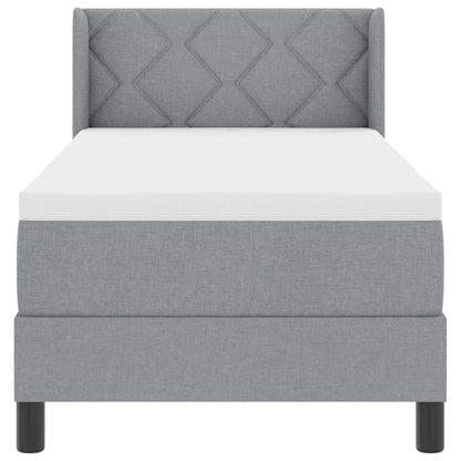 Letto box spring con materasso Grigio chiaro 80 x 200 cm